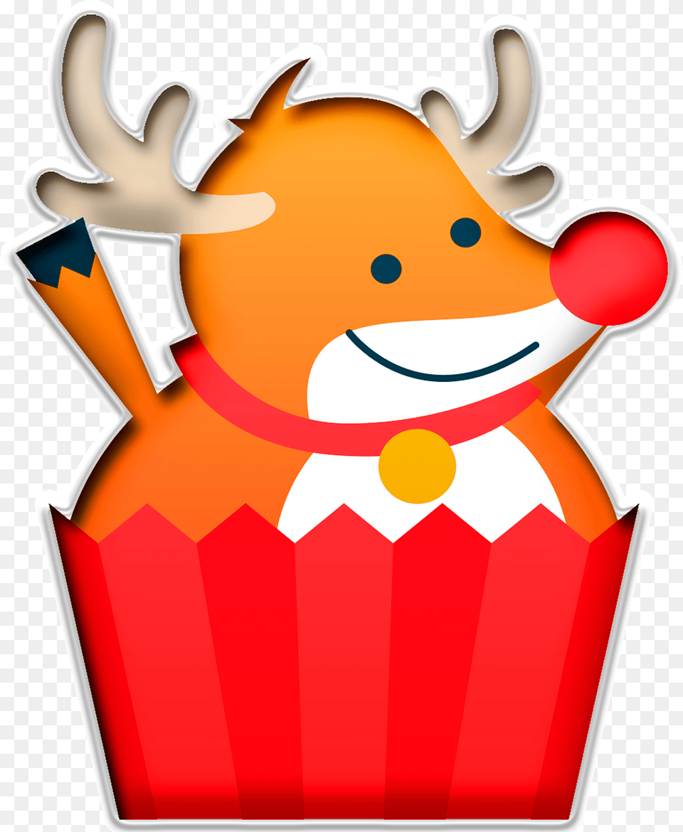 Reindeer In Cupcake Clipart, Cake, Cream, Dessert, Food Free Png