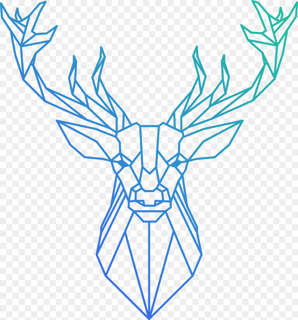 Reindeer Polygon Geometry Deer Geometric, Emblem, Symbol, Plant Free Transparent Png