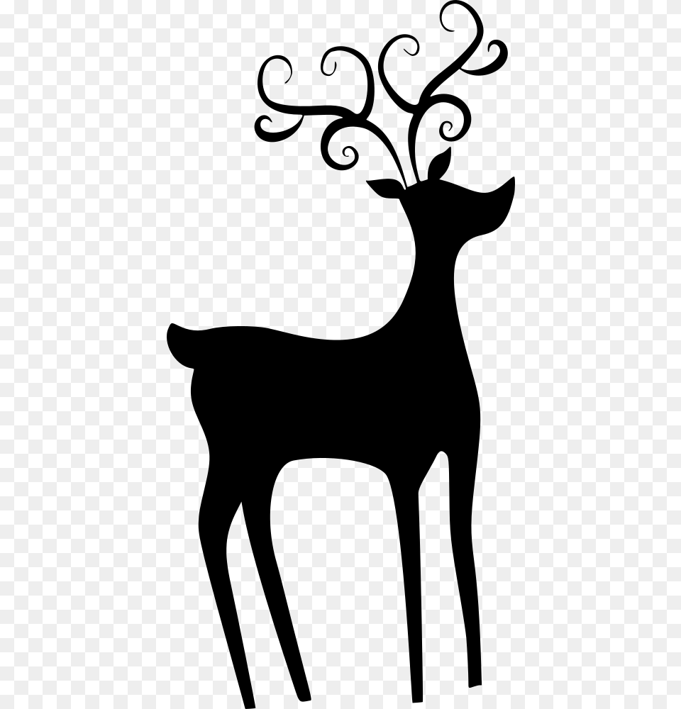 Reindeer Roe Deer, Gray Free Transparent Png