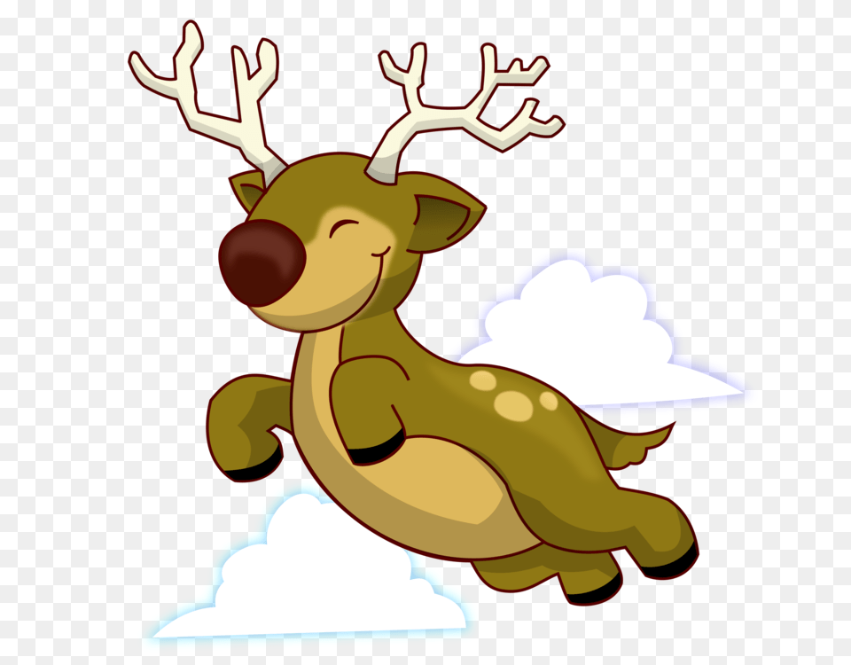 Reindeer Rudolph Santa Claus Christmas, Animal, Deer, Mammal, Wildlife Free Png