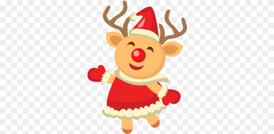 Reindeer Santa Claus Rudolph Deer For Christmas 2836x2835 Wall Decal, Clothing, Hat, Baby, Person Png