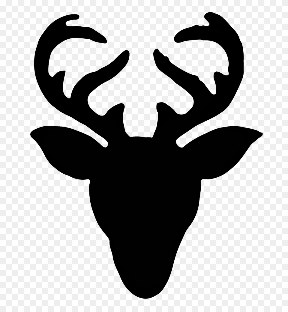 Reindeer Sign Art Silhouette Deer Head Silhouette, Stencil, Antler, Animal, Mammal Free Png Download