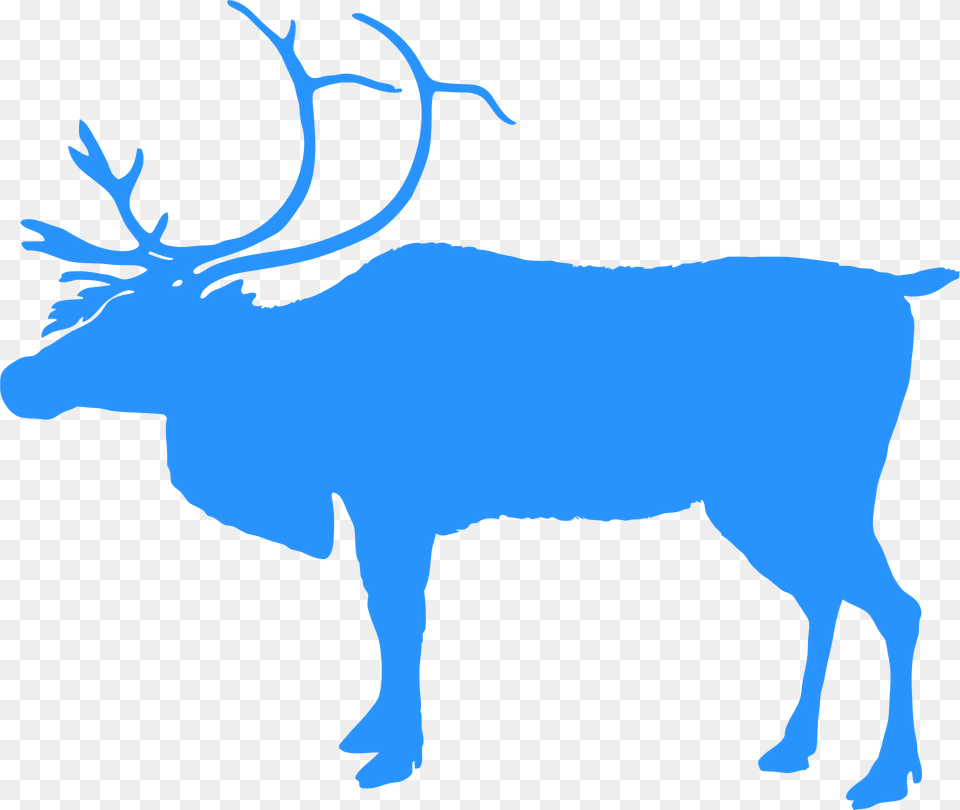 Reindeer Silhouette, Animal, Deer, Elk, Mammal Png Image