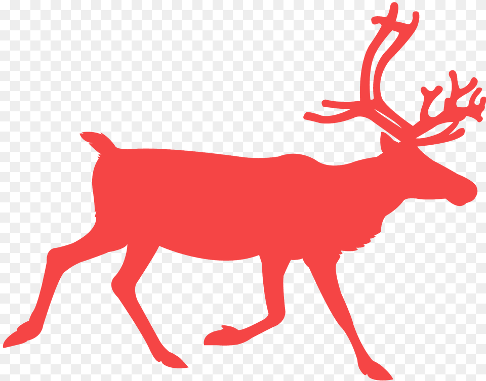 Reindeer Silhouette, Animal, Deer, Mammal, Wildlife Free Png Download