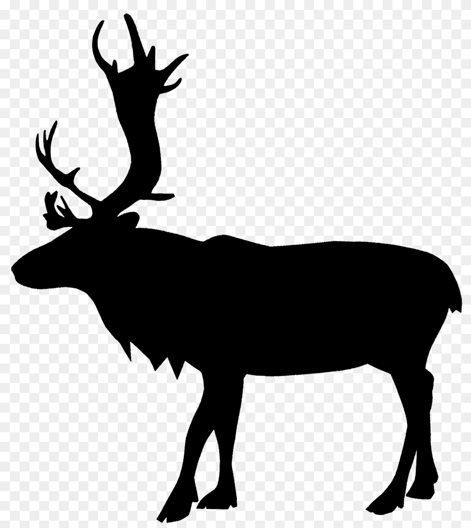 Reindeer Silhouette Cliparts, Gray Free Png