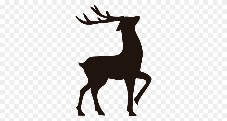 Reindeer Silhouette Standing, Animal, Deer, Mammal, Wildlife Free Transparent Png