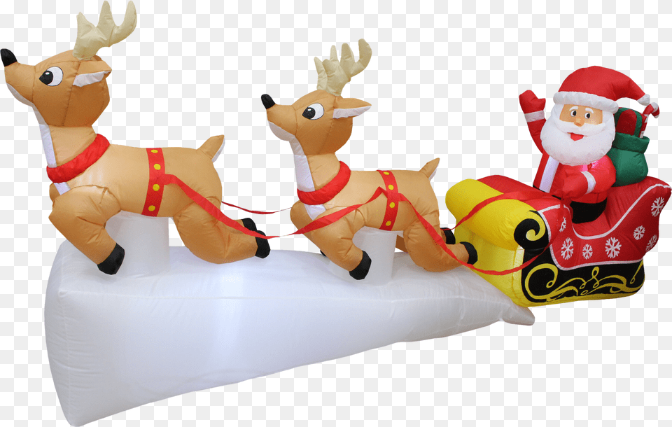 Reindeer Sleigh Transparent Background, Inflatable, Baby, Person, Figurine Free Png