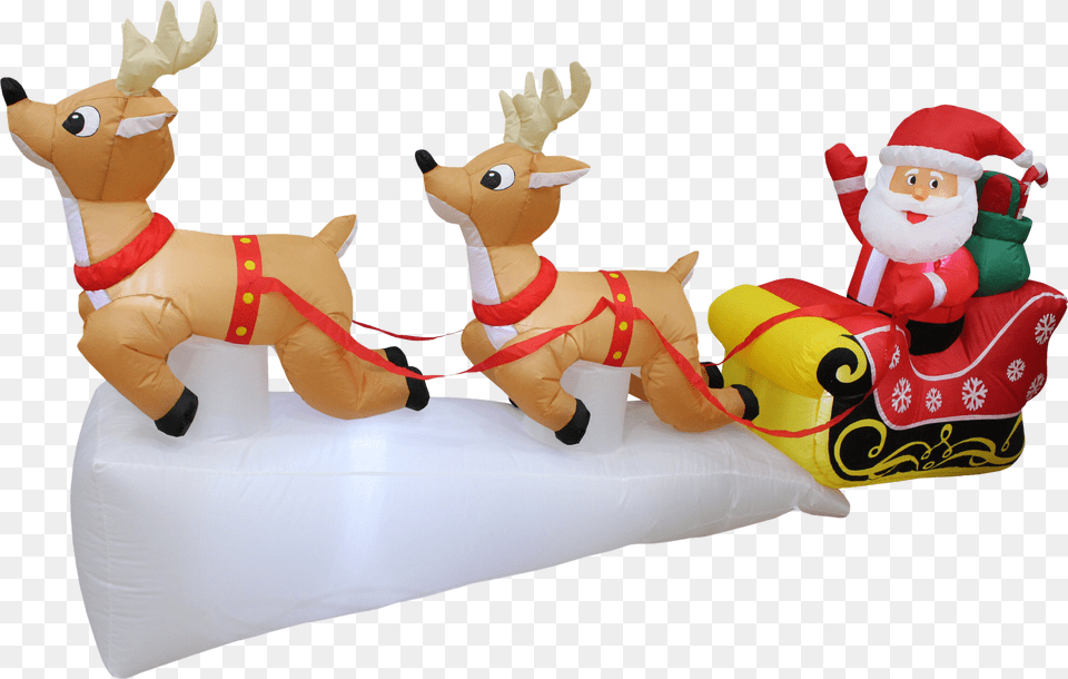 Reindeer Sleigh Transparent Background Mart Santa Sleigh Inflatable, Baby, Person, Figurine, Toy Png