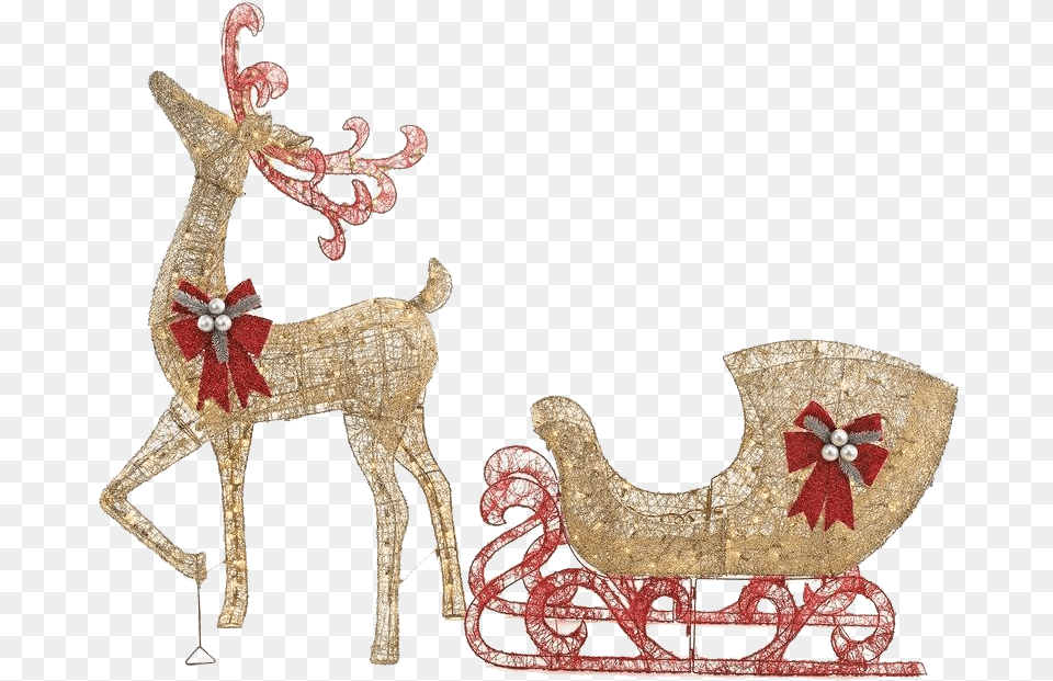 Reindeer Sleigh Transparent Reindeer, Accessories, Jewelry, Animal, Antelope Free Png Download