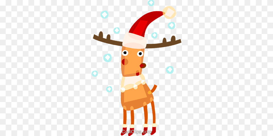 Reindeer Wearing Santas Hat Royalty Vector Clip Art, Elf, Baby, Person, Face Free Png Download
