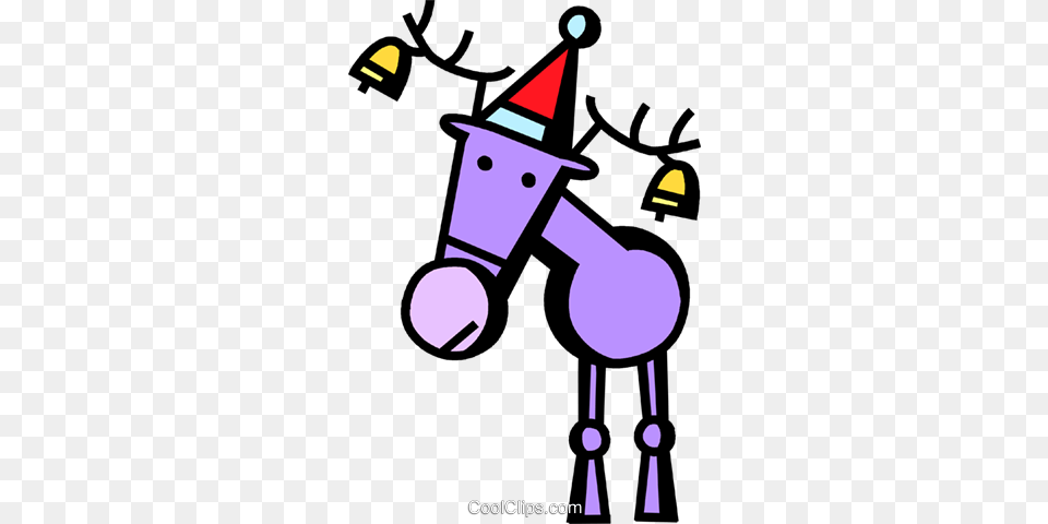 Reindeer With Bells In His Antlers Royalty Vector Clip Art, Robot Png Image