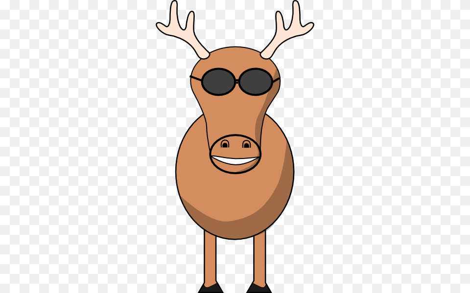 Reindeer With Glasses Clip Art, Animal, Deer, Elk, Mammal Png