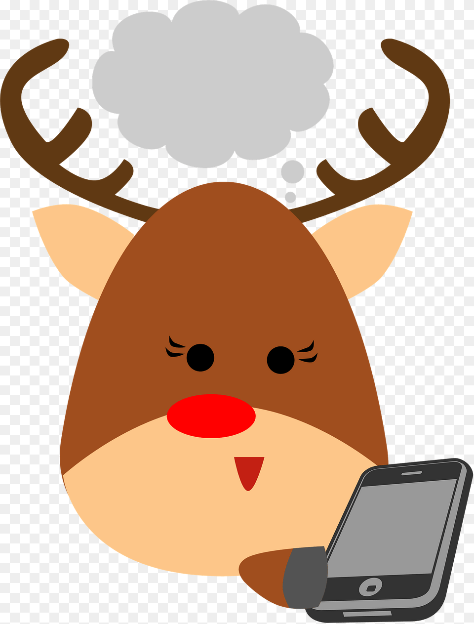 Reindeer With Iphone Clipart, Phone, Electronics, Mobile Phone, Animal Png