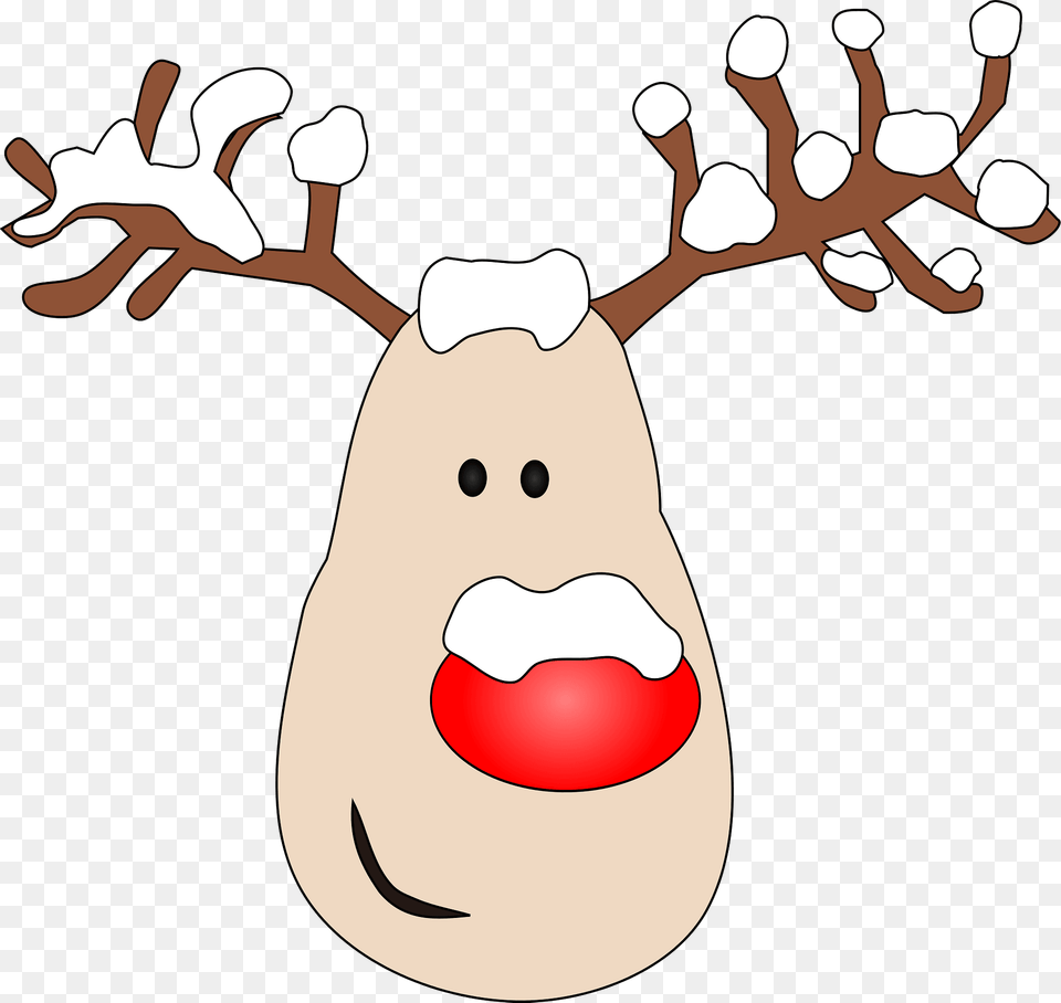 Reindeer With Snow On Nose And Antlers Clipart, Animal, Deer, Mammal, Wildlife Png