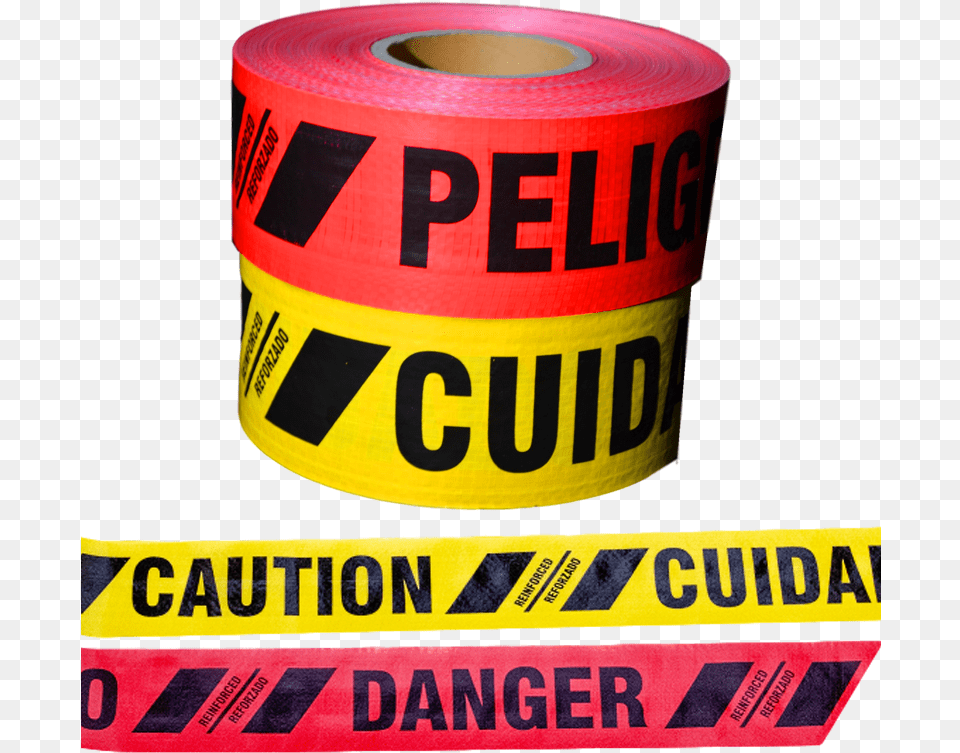 Reinforced 10 Mil Caution Danger Heavy Duty Tape Bulk, Can, Tin Free Png