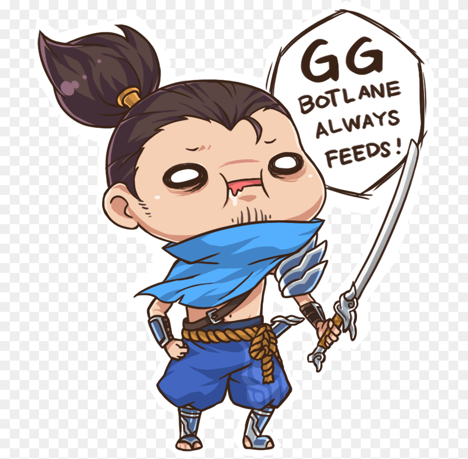Relatable Yasuo Is Relatable Yasuo Gg Bot Lane Always Feed, Book, Comics, Publication, Baby Free Transparent Png
