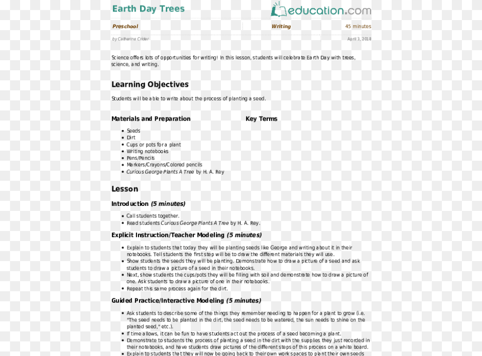 Related Learning Resources Planting Trees Lesson Plan, File, White Board, Text Free Transparent Png