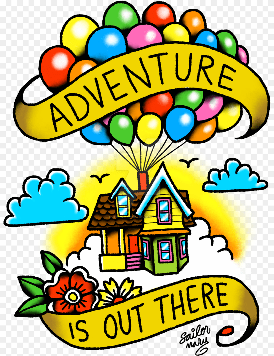 Related Tattoos Pixar Up Clip Art, Balloon Png