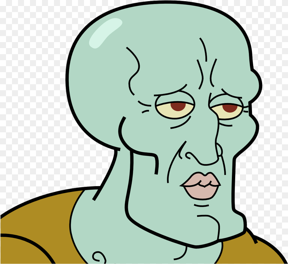 Related Wallpapers Handsome Squidward White Background, Head, Person, Face, Baby Free Png