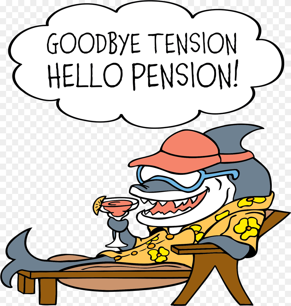 Relax Clipart Retirement Goodbye Tension Hello Pension Clipart, Book, Comics, Publication, Person Free Png