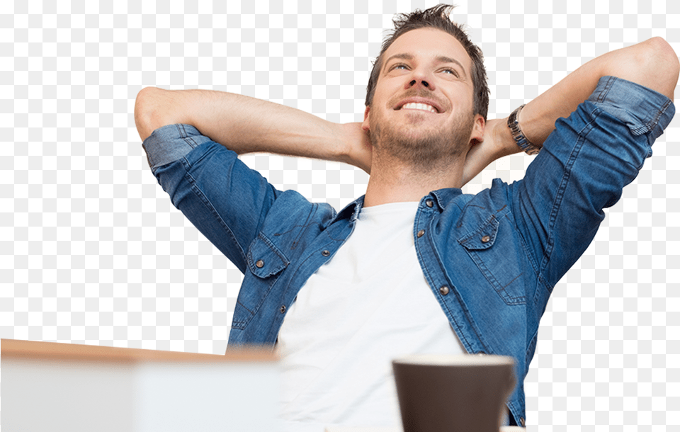 Relaxed Man Happy Man, Jeans, Head, Face, Pants Free Png Download