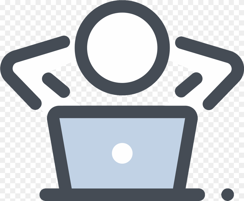 Relaxed Sitting At The Computer Icon Relaxed Laptop Icon, Lighting, Electronics, Pc Free Transparent Png