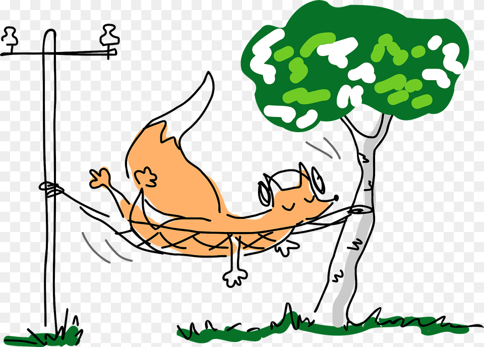 Relaxing Fox Clipart, Furniture, Utility Pole, Animal, Fish Free Transparent Png