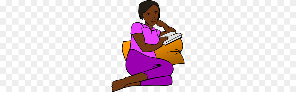 Relaxing Clipart, Person, Reading, Adult, Female Free Transparent Png