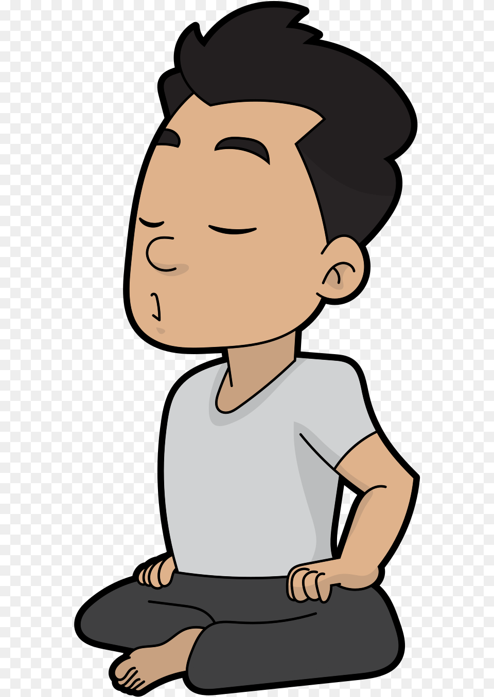 Relaxing Man Cartoon, Baby, Person, Face, Head Png Image