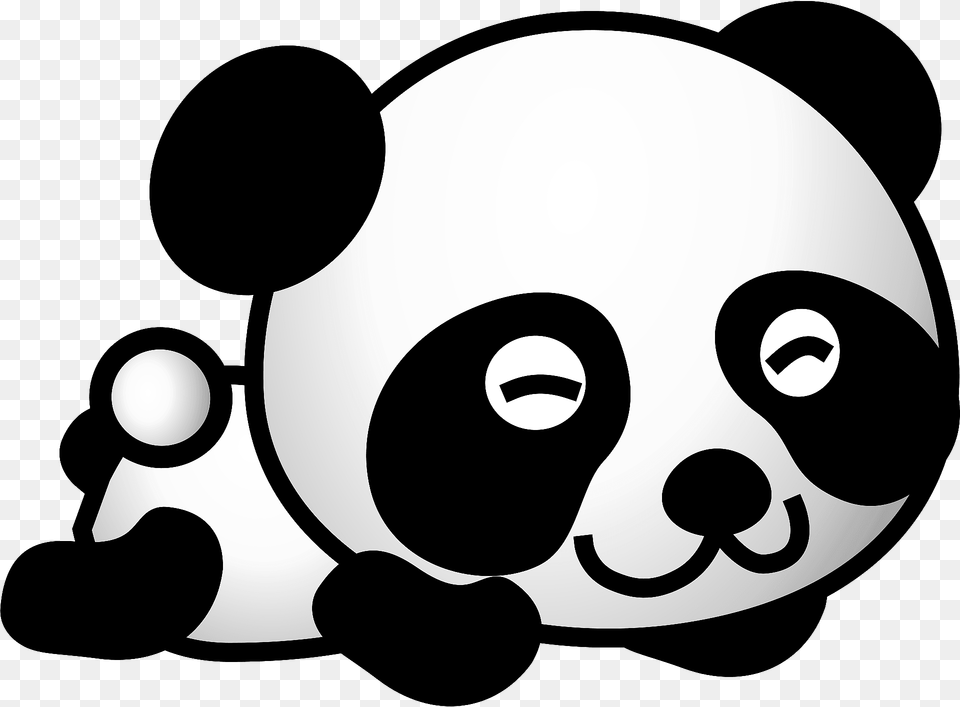 Relaxing Panda Clipart, Stencil, Animal, Mammal, Bear Free Png Download