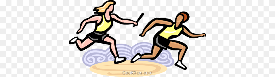 Relay Racers Passing The Baton Royalty Vector Clip Art, Person, People Free Png