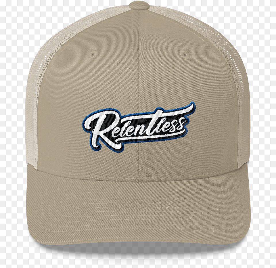 Relentless Script Trucker Cap Baseball Cap, Baseball Cap, Clothing, Hat, Helmet Free Transparent Png
