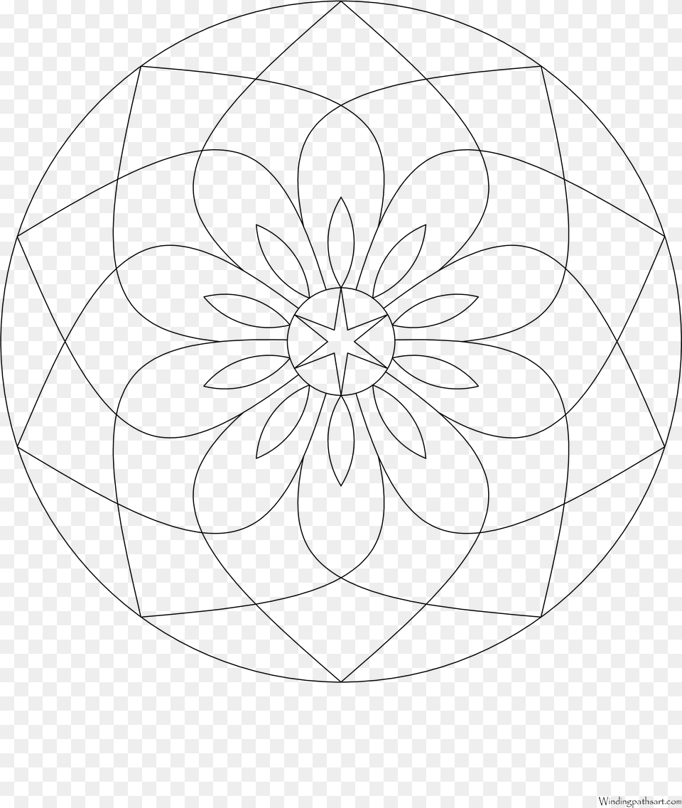 Relief Drawing Flower Line Art, Gray Png Image