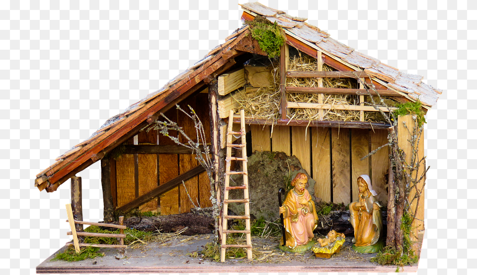 Religion Christmas Crib Photo On Pixabay Crib House For Christmas, Architecture, Shack, Rural, Outdoors Png