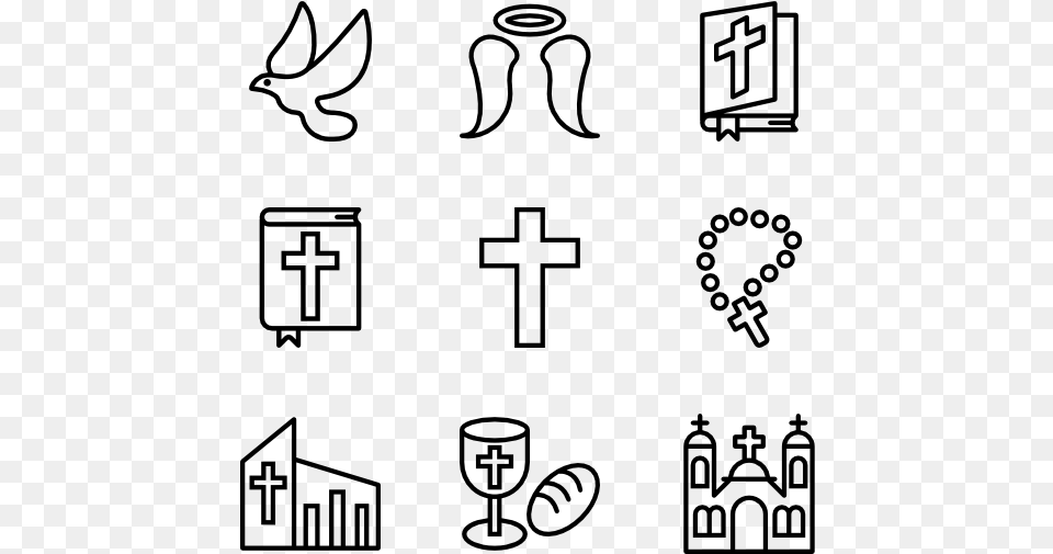 Religion Elements Hand Drawn, Gray Free Transparent Png