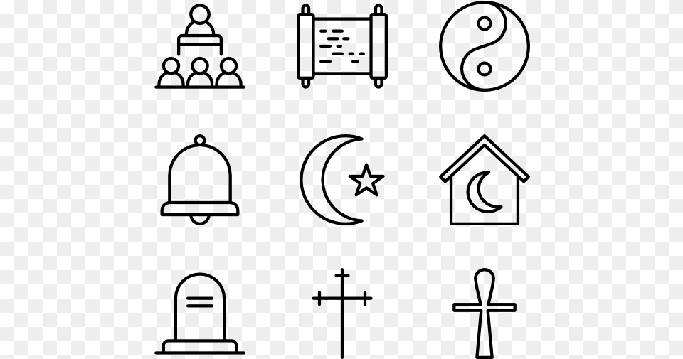 Religion Laundry Icons, Gray Png