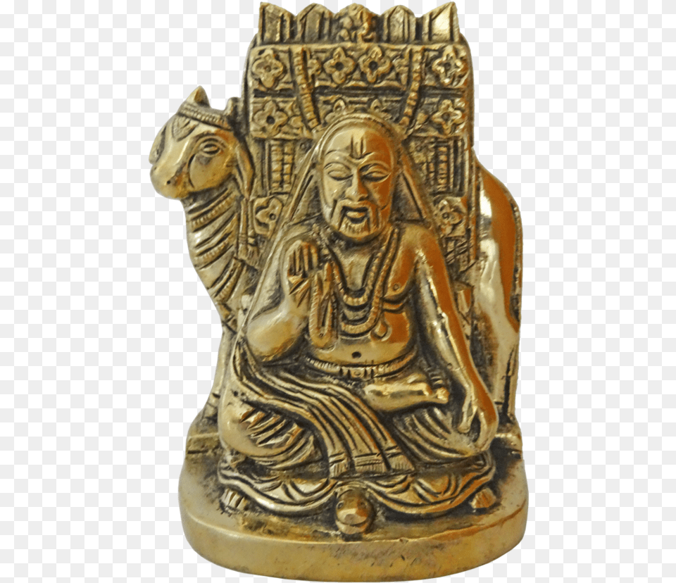 Religious God Ragavendra Swamy Brass Statue 2 X 5 Carving, Bronze, Archaeology, Adult, Wedding Png Image
