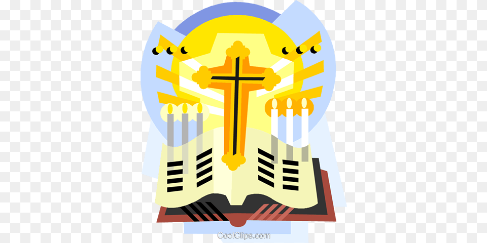 Religious Items The Cross With Bible Royalty Vector Clip Art, Altar, Architecture, Building, Church Free Transparent Png