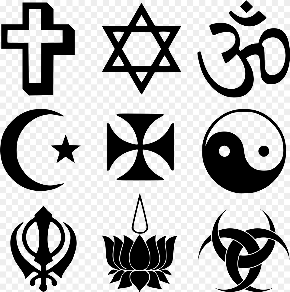 Religious Symbols, Gray Free Png