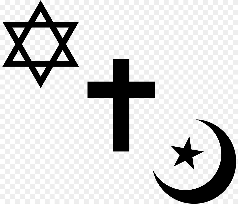 Religious Symbols Of Judaism Christianity And Islam Judaism Symbol, Gray Free Png Download