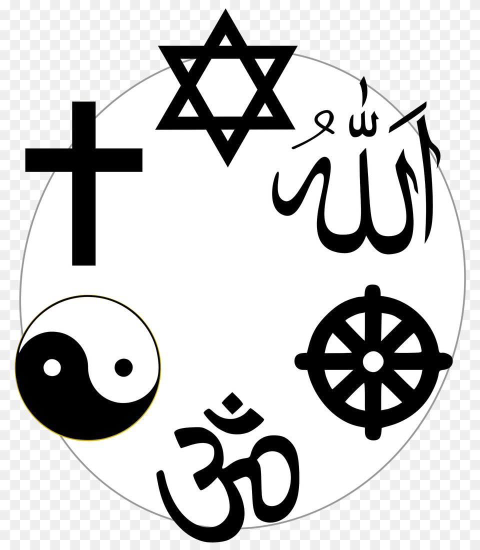 Religious Syms Bw Clipart, Cross, Symbol, Machine, Wheel Free Png