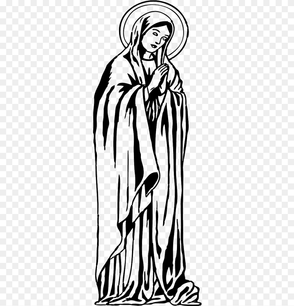 Religious Vector Statue Mary Virgin Mary Black And White, Fashion, Adult, Male, Man Free Transparent Png