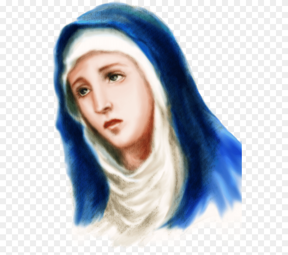 Religious Virgin Mary Tattoos With Simplistic Approach Mama Mary Water Color, Adult, Portrait, Photography, Person Png