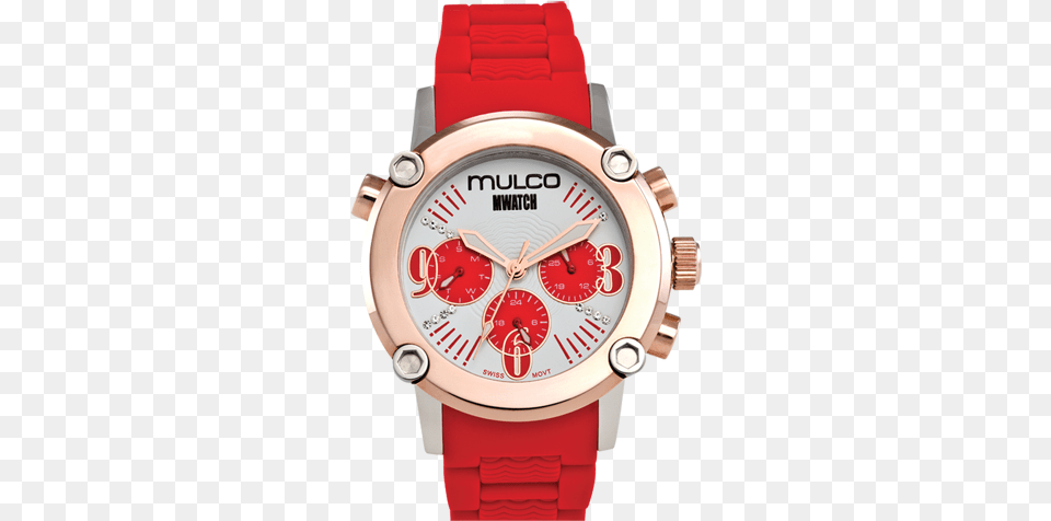 Reloj Mulco Coleccin Mwatch Lady Color Rojo Mulco Mwatch Unisex Chronograph Quartz Watch Arm, Body Part, Person, Wristwatch Png Image