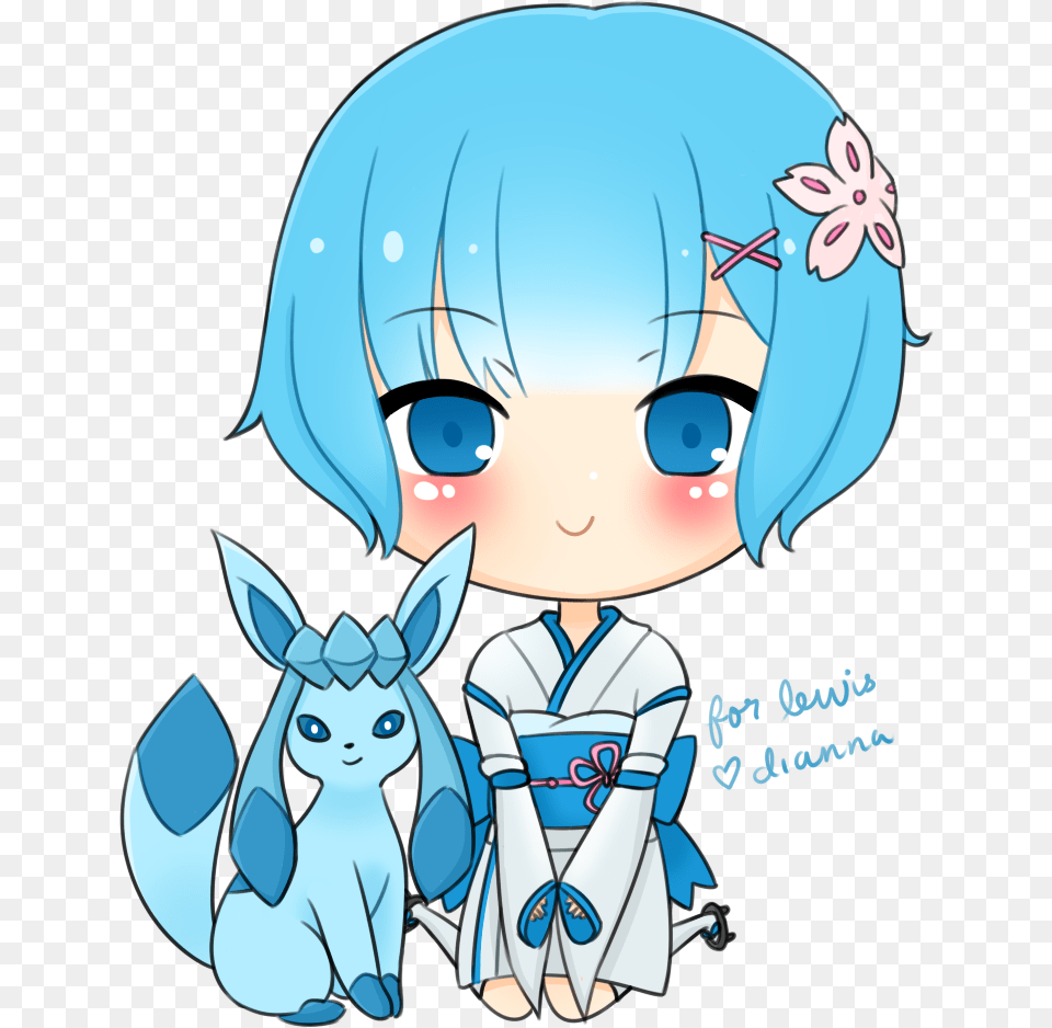 Rem X Glaceon Glaceon, Book, Comics, Publication, Baby Free Png