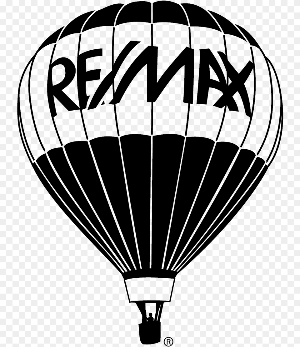 Remax Balloon Remax Black And White Logo, Aircraft, Hot Air Balloon, Transportation, Vehicle Png