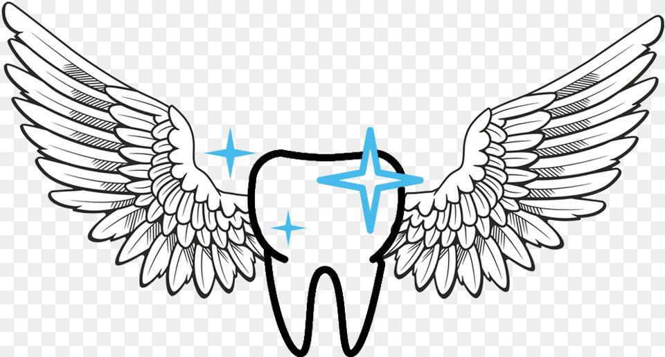 Remember The First Time You Lost A Tooth There Aren39t Angel Wing Coloring Page, Emblem, Symbol, Animal, Bird Free Transparent Png