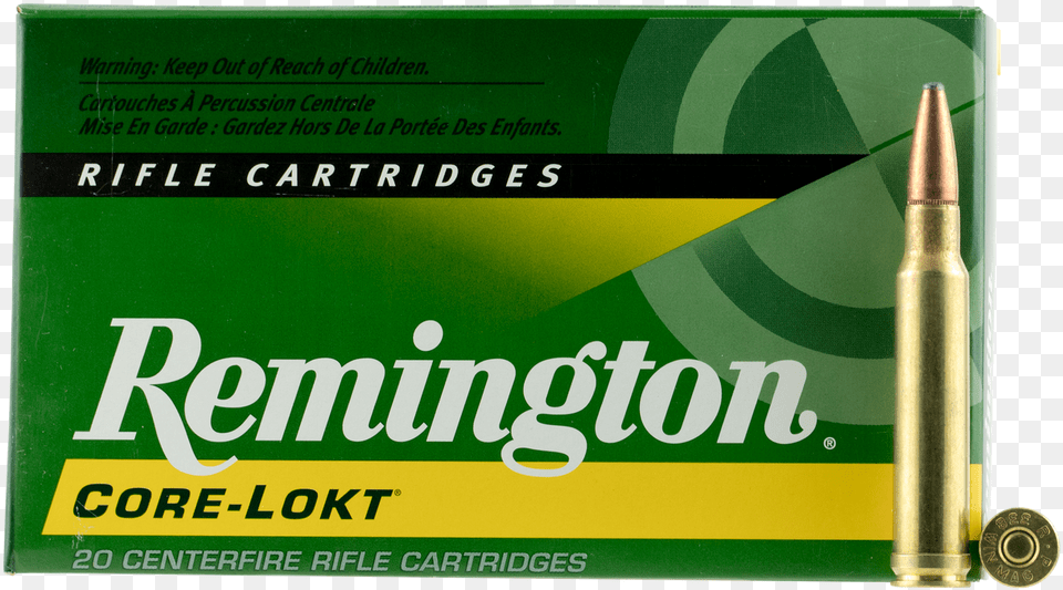 Remington 338 Win Mag Ammunition Core Lokt R338w2 250 Remington, Weapon, Bullet Free Png Download