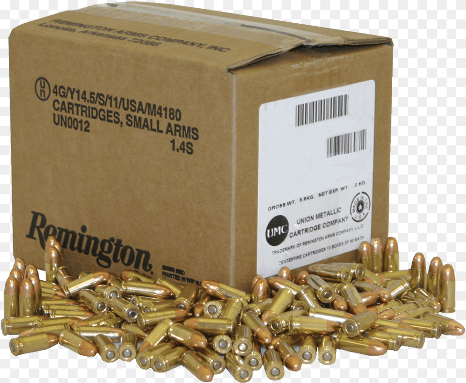 Remington Military Law Enforcement Training Ammunition, Weapon, Box, Bullet, Cardboard Free Png