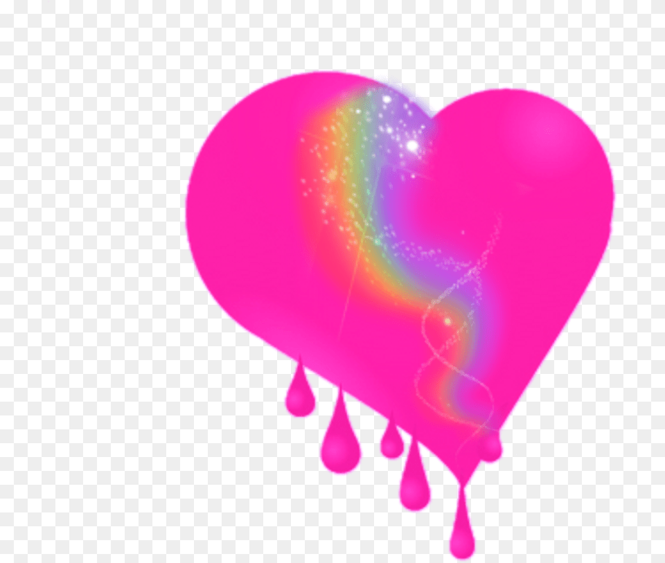 Remix Bleedingheart Rainbow Pink Heart Glitter Sparkle Heart, Balloon Png